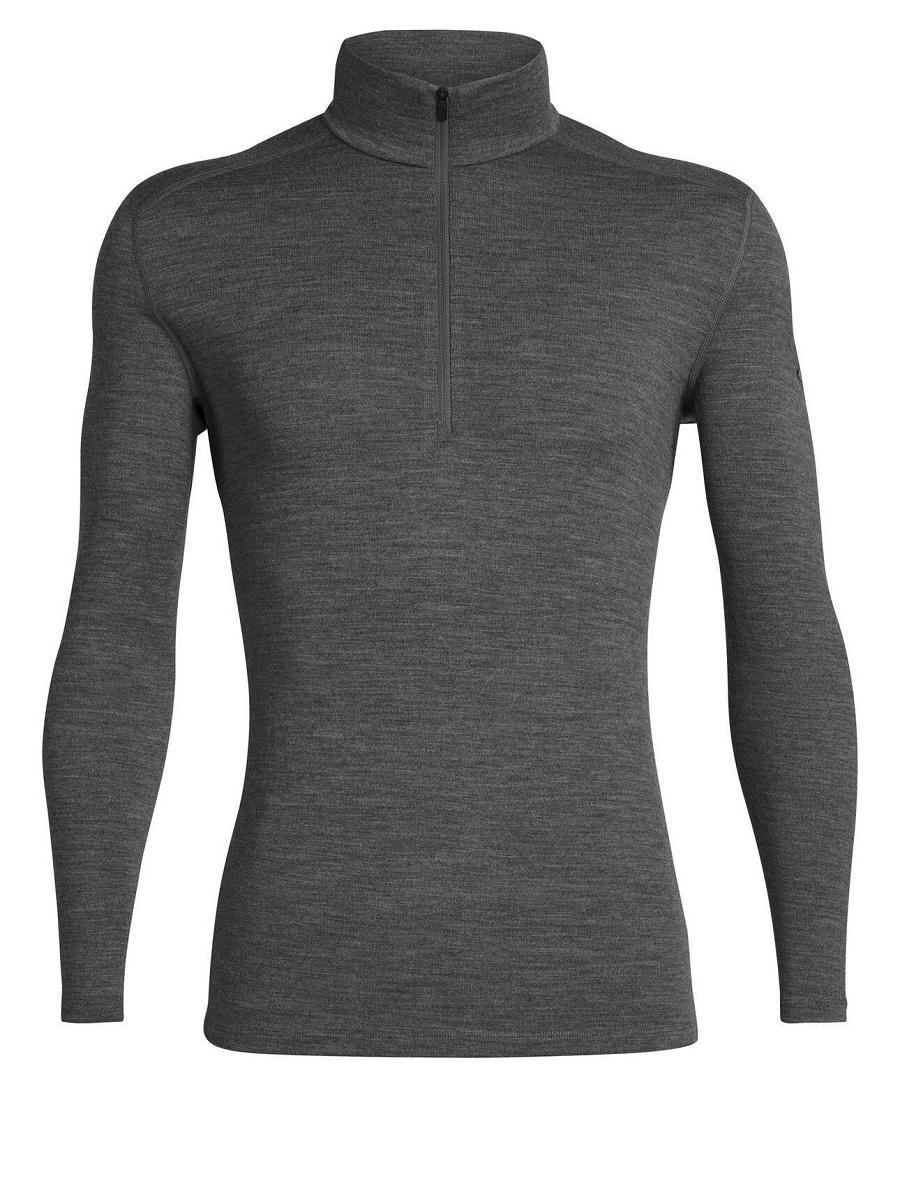 Men's Icebreaker Merino 260 Tech Long Sleeve Half Zip Thermal Top Base Layers Gritstone Heather | CA 1561GSOL